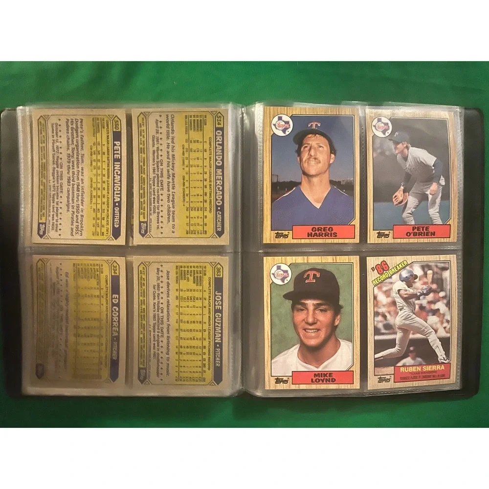 Texas Rangers 1987 Topps Team Set with 40 card collector album.‎